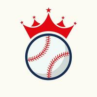 beisebol logotipo Projeto conceito com coroa ícone. beisebol vencedora símbolo vetor