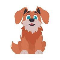 engraçado vermelho cachorro. sorridente cachorro. desenho animado estilo, vetor ilustração