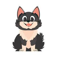 engraçado Preto gato. sorridente gatinho. desenho animado estilo, vetor ilustração