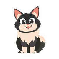 engraçado Preto gato. sorridente gatinho. desenho animado estilo, vetor ilustração