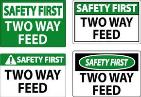 segurança primeiro placa dois caminho alimentação vetor