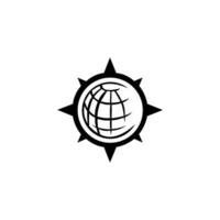 aventura mundo bússola ícone logotipo modelo vetor ilustração Projeto.