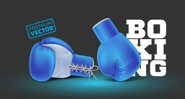 suspensão azul boxe luvas. realista vermelho Duplo punho vetor boxer para soco Treinamento 3d vetor