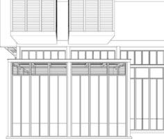 3d ilustração do residencial projeto vetor