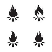conjunto do fogo vetor modelo, lenha logotipo vetor ilustração