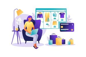 mulheres que fazem compras online no celular. modelos de aplicativos móveis, ilustração vetorial. design plano de varejo. pagamento da loja online. cartões de crédito bancário. carteiras para smartphones, tecnologia digital paga. e-pagamento. vetor