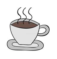 ilustração vetorial dos desenhos animados de uma xícara de café quente vetor