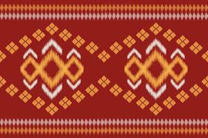 étnico ikat tecido padronizar geométrico estilo.africano ikat bordado étnico oriental padronizar vermelho fundo. resumo,illustration.texture,vestuário,quadro,decoração,tapete,motivo. vetor