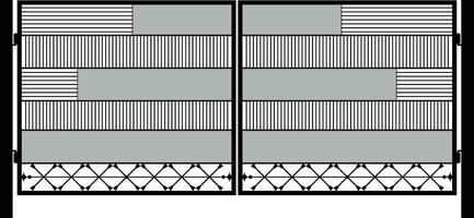 moderno forjado portões, portão ícones, portal sinais, decorativo metal portões com redemoinhos, Setas; flechas, e enfeites, vetor ilustração