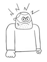 ilustração em vetor desenho animado homem mau zangado