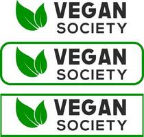 vegano sociedade folha vetor logotipo ou ícone, branco fundo vegano sociedade folha logotipo