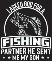 vetor de design de camiseta de pesca