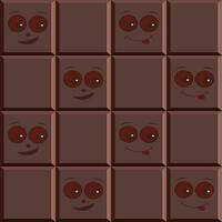 vetor ilustração do uma chocolate Barra com desenho animado rostos