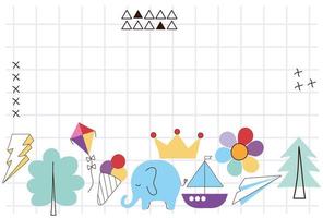 itens legais de doodle vetor