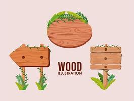 cartão de ilustração de madeira vetor