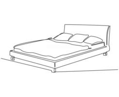 ilustração em vetor sofá-cama desenho de linha contínua