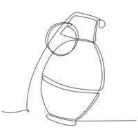 desenho de linha contínua de ilustração vetorial de granada vetor