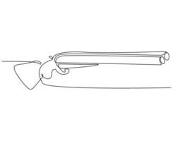 desenho de linha contínua de ilustração vetorial de rifle vetor