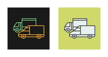 ícone de vetor de caminhões estacionados