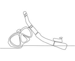 desenho de linha contínua de ilustração vetorial de objeto de equipamento de mergulho máscara de mergulho vetor
