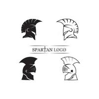 modelo de logotipo de capacete espartano conjunto de logotipo de cavaleiro armas e conjunto de ícones de propriedade soldado