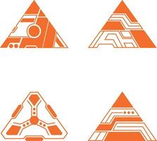triângulo futurista hud quadro, Armação ilustração. pró vetor