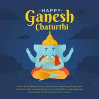 social meios de comunicação postar Projeto modelo para ganesh chaturthi celebração vetor