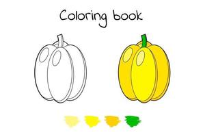 ilustração vetorial. jogo para crianças. vegetal. página para colorir páprica vetor