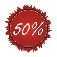 50. por cento fora venda fundo com vermelho curcle vetor