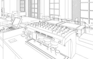 3d ilustração do cafeteria e residencial projeto vetor