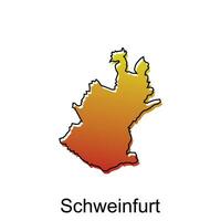 mapa cidade do Schweinfurt. vetor mapa do a alemão país. vetor ilustração Projeto modelo
