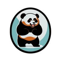 vetor fofa panda logotipo.