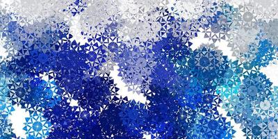 layout de vetor de azul claro com flocos de neve lindos.