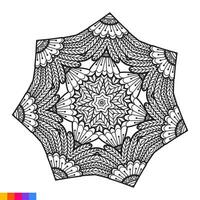 mandala arte para coloração livro. limpar \ limpo decorativo volta ornamento. oriental padrão, vetor ilustração coloração livro página. circular padronizar dentro Formato do mandala para hena, mehndi, tatuagem, decoração.