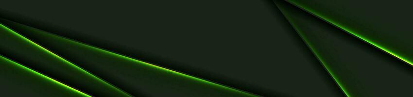 abstrato Preto fundo com verde néon brilhando listras vetor