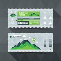 cartão de bilhete de viagem de parque de montanha. design de elemento moderno. ilustração vetorial vetor