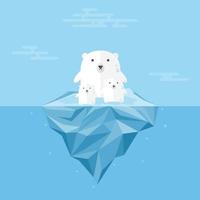 urso polar com aquecimento global. ilustração vetorial vetor