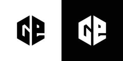carta g e polígono, hexagonal mínimo e na moda profissional logotipo Projeto em Preto e branco fundo vetor