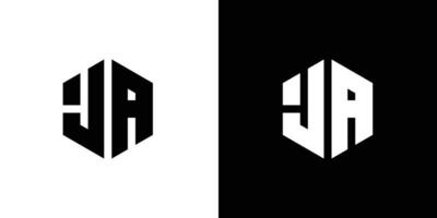 carta j uma polígono, hexagonal mínimo e profissional logotipo Projeto em Preto e branco fundo vetor