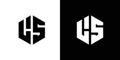 carta eu s polígono, hexagonal mínimo e profissional logotipo Projeto em Preto e branco fundo vetor
