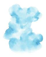 abstrato azul nuvem aguarela pintado à mão mancha forma vetor