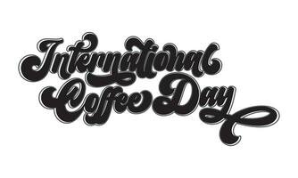 internacional café dia logotipo Projeto vetor ilustração.