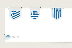 rótulo bandeira coleção do Grécia dentro diferente forma. fita bandeira modelo do Grécia vetor