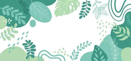 projeto banner frame background .colorful poster background vector illustration.exotic plantas, ramos, arte imprimir para beleza, moda e produtos naturais, bem-estar, casamento e evento.