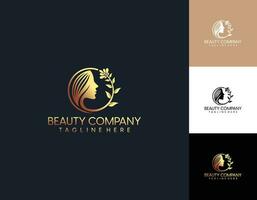 vetor logotipo e branding Projeto modelos dentro mínimo estilo, para beleza Centro, moda estúdio, corte de cabelo salão e cosméticos - fêmea retrato, lindo mulher face