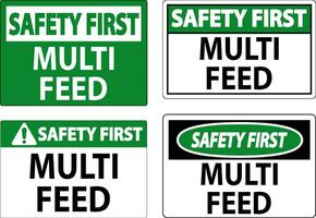 segurança primeiro sinal, multi alimentação rótulo vetor