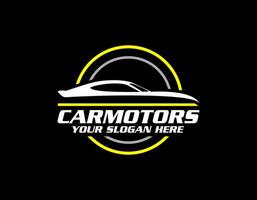 carro logotipo em Sombrio fundo. moderno suv carro. vetor