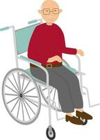 vetor ilustração do velho homem dentro cadeira de rodas dentro desenho animado estilo. vetor avô personagem