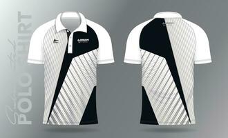 Preto e branco pólo camisa brincar modelo Projeto para esporte uniforme vetor