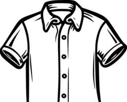 camisa - Preto e branco isolado ícone - vetor ilustração